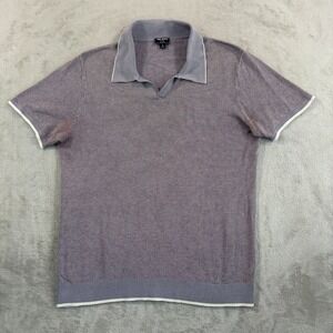 Todd Snyder Johnny Collar Sweater Polo Men Large Multi Geometric Silk Blend $179